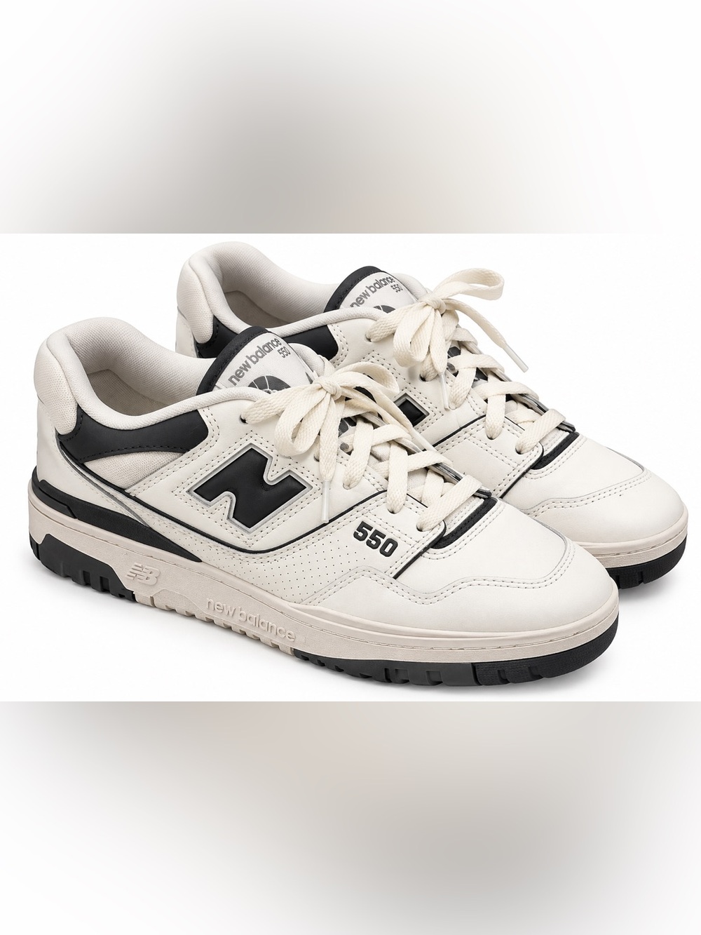 EUC New Balance 550 Women’s 9.5 Men’s 8 White/Black Leather Retro Sneakers
